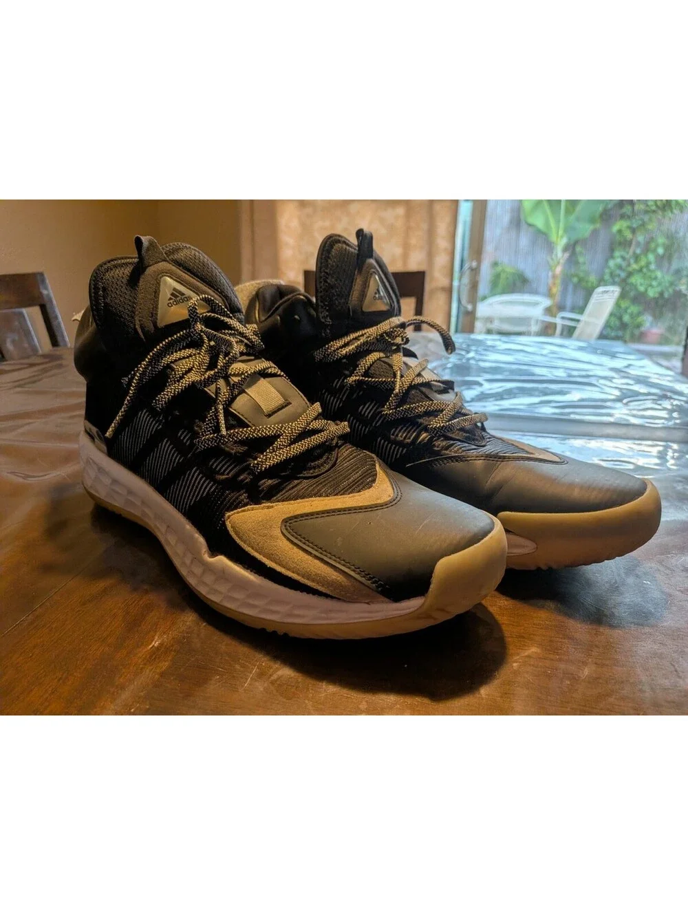 Adidas Pro Boost Mid Black/White Basketball Shoes FW9512  Men's size 15-Adidas